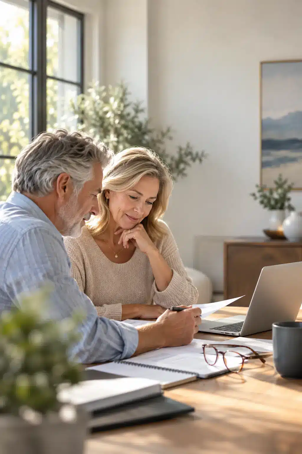 Couple Reviewing Retirement Tax Plans